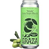 Graza Drizzle Extra Virgin Olive Oil, Finishing Oil - High Polyphenol Early Harvest EVOO Finishing Oil in a Squeeze Bottle - Single Farm Olives from Spain - 16.9 Fl Oz (500ml) Refill Can