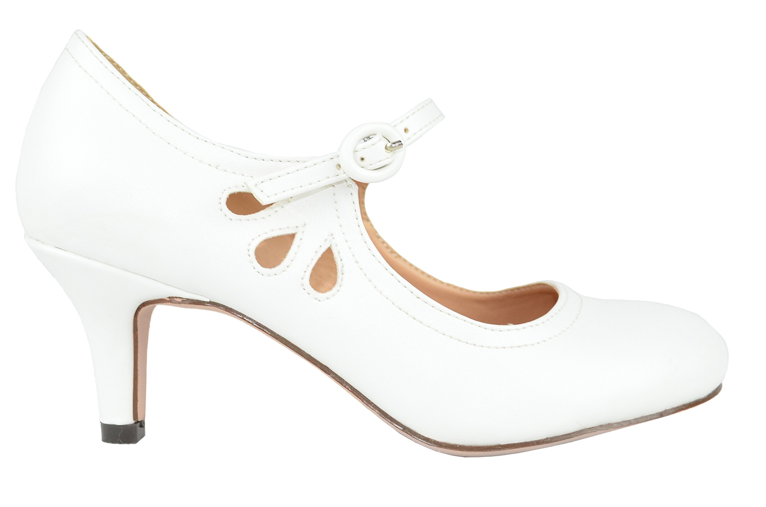 Chase & Chloe Platform Chunky Heels for Women, with Block Heel and Ankle Strap Design, Made of Patent Artificial Leather… - Image 3
