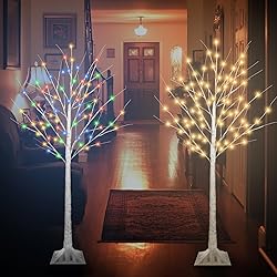 5FT Lighted Birch Tree with 90 LED Warm White and