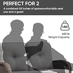HUMMUH 4-Piece Patio Furniture Wicker Outdoor