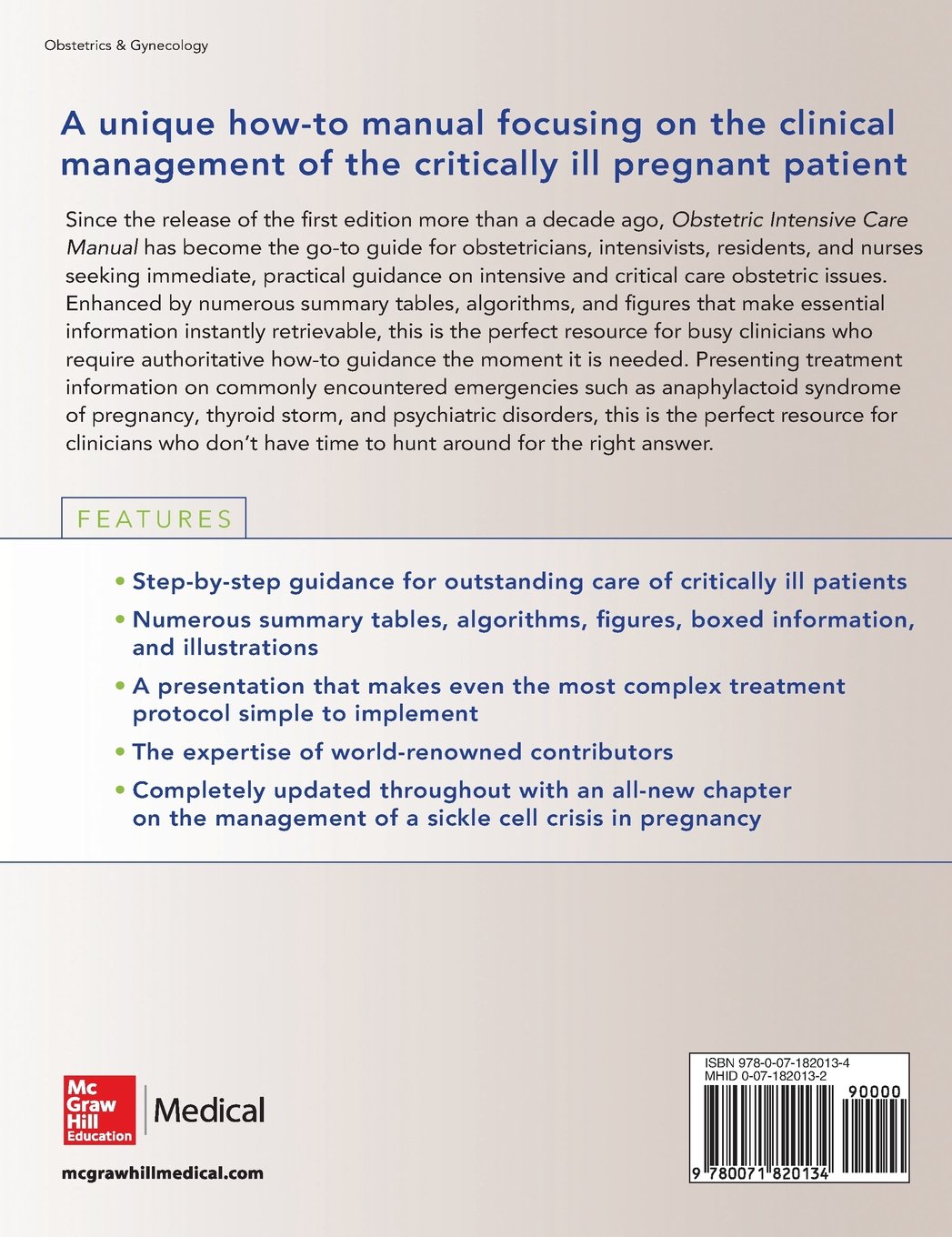 Buy Obstetric Intensive Care Manual, Fourth Edition Book Online at Low  Prices in India | Obstetric Intensive Care Manual, Fourth Edition Reviews &  Ratings ...