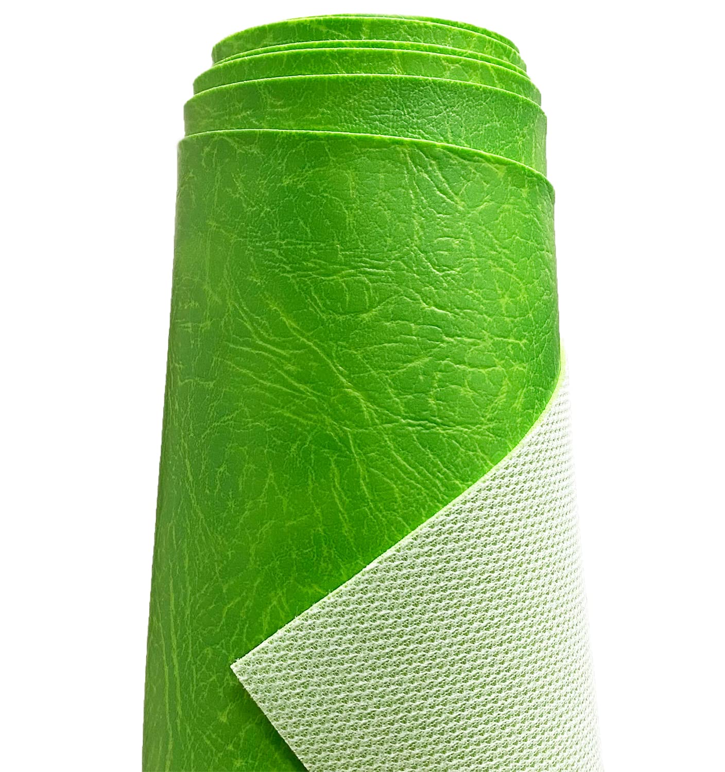 A-Express Heavy Thick Faux Leather Fabric Grained Leatherette Vinyl Leathercloth Automotive Home Decor Upholstery Material - Green Half Metre 50cm x 140cm