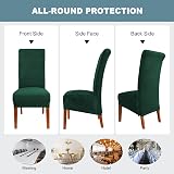 CMAKER Velvet Dining Chair Covers Stretch Slipcover Dark Green XL 6Pcs view 5