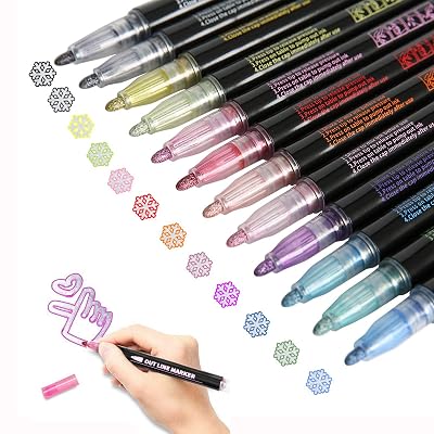 Magische Stifte, Dual-Line Metallic Marker Pen For