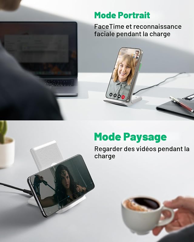 Chargeur Induction, 15W Chargeur sans Fil à Charge Rapide