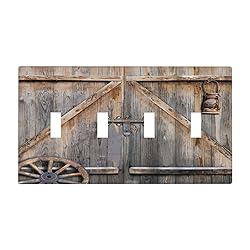 Wood Garage Barn Door Cabin 4 Gang Quad Toggle