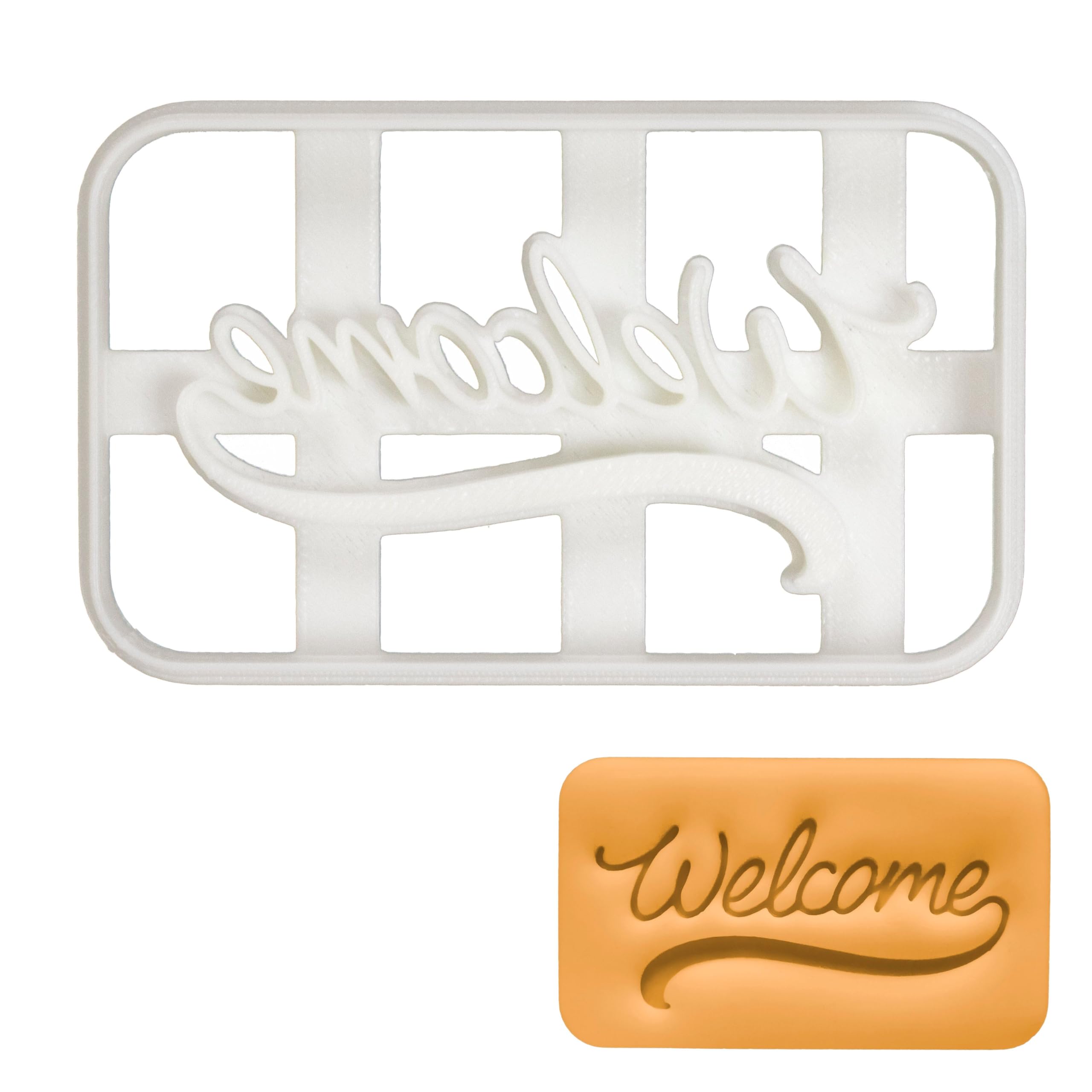 BAKERLOGY Housewarming Welcome Mat Cookie Cutter - Detailed Biscuit Cutter Design for Baking and Crafts, Ideal on Fondant, Dough, Clay