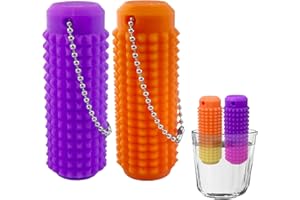 DEIVIKO 2PCS Little Ouchies Pain Fidget, Pocket Mini Fidget Toy for Adults, Pain Stim Fidget, 3D Printed Venting Key Pendant, Spiky Grippie Stim Keychain Color-Changing (30℃), Novelty Gifts for Friends