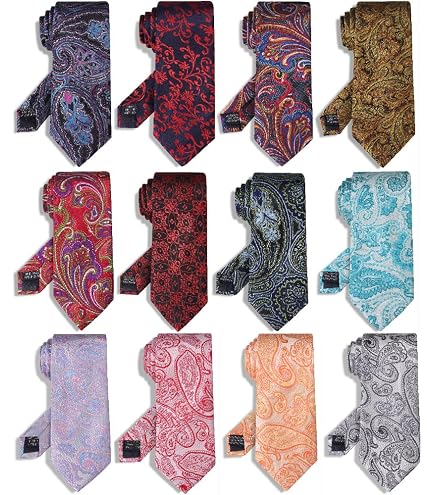 kaxilu Zipper Ties for Men 15pcs Assorted Neckties for Mens, Silky