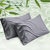 Bedsure King Size Pillow Cases Set of 2, Cooling Pillow Cases King, Rayon Derived from Bamboo Dark Grey Pillowcases, Breathable & Silky Soft Bedding Pillow Covers with Envelope Closure, 20x36 Inches