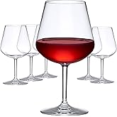 Amazing Abby - Sienna - 20-Ounce Unbreakable Tritan Wine Glasses (Set of 6), Plastic Red Wine Glasses, Reusable, BPA-Free, Dishwasher-Safe, Perfect for Poolside, Outdoors, Camping, Picnic, and More
