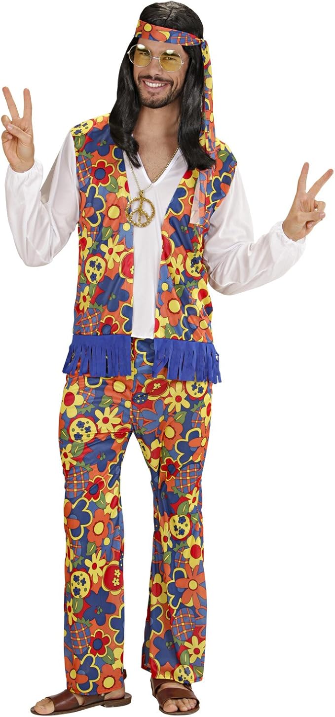 Mens Groovy Hippy Hippie Disco Costume Adult 60s 70s 1970s Fancy Dress Outfit | eBay