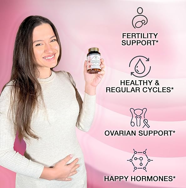 MYO-INOSITOL & D-CHIRO INOSITOL SUPPLEMENT FOR WOMEN – IDEAL 40:1 RATIO COMPLEX FOR FERTILITY, HORMONAL BALANCE, MENSTRUAL CYCLE & OVARIAN HEALTH SUPPORT WITH COQ10, CHOLINE & SELENIUM – 120 CAPSULES