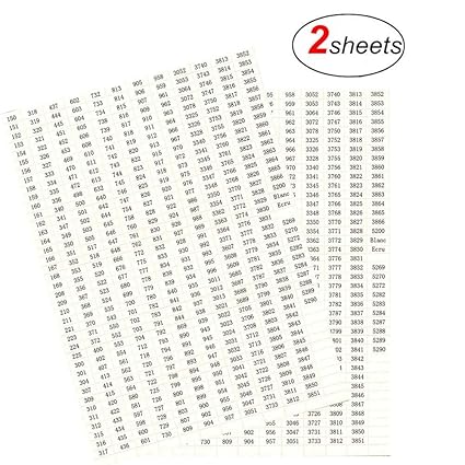 Diamond Painting Storage Containers Labels, 455 Color Number Stickers Decal Painting with Diamonds Accessories DIY Diamond Painting Kits for Adults(2 Sheets)