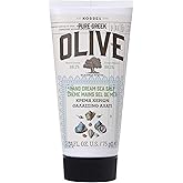 KORRES Olive Hand Cream, Sea Salt, Nourishing and Hydrating Moisturizer with Greek Olive Oil and Antioxidants, For Soft Smooth Skin and Dry Hands, Vegan Skin Care for Women & Men, 2.54 Fl Oz