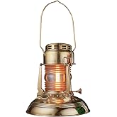 Kings County Tools Oil Lamp, Brass, 7.5&rdquo; x 8&rdquo; | Railroad Lantern with Glass Bulb, Decorative Kerosene Lantern with Adjustable Wick, Oil Lamps for Indoor or Outdoor Use