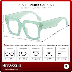 Breaksun Fashion Oversized Blue Light Blocking