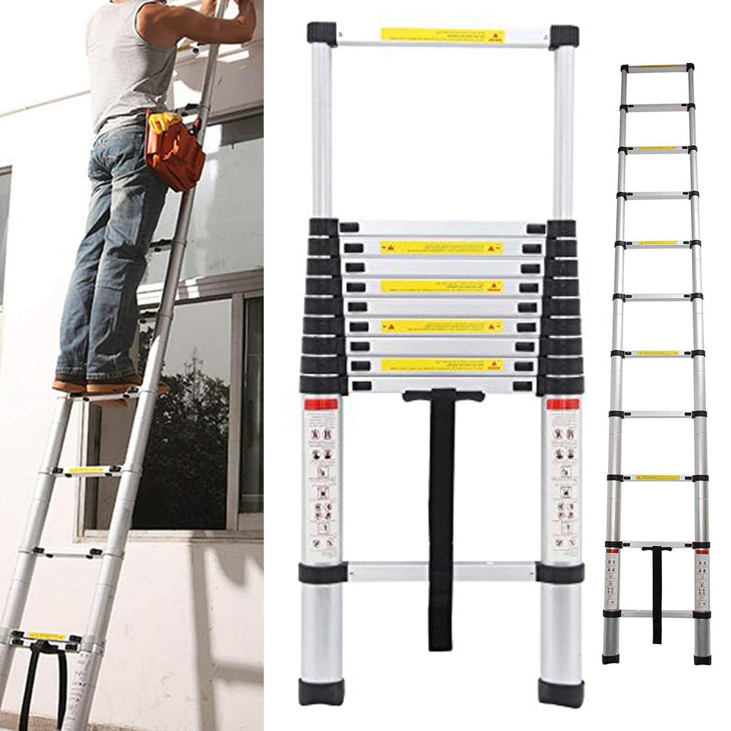 The 10 Best 105Ft Portable Extension Aluminum Telescopic Collapsible Lightweight Ladder Bearing 150Kg