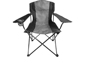 WILDROOTS Basic Camping Chair with Mesh Cup Holder,Collapsible Chair with Carry Bag Included for Camping,Hiking,Beach,Traveling,Sports,Garden,Fishing