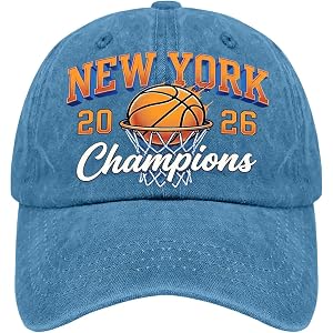 New York 2026 Basketball Championship Hat Unisex Low Profile Washed Distressed Baseball Caps