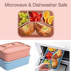 AROCFTIE Silicone Bento Box, 4 Compartment