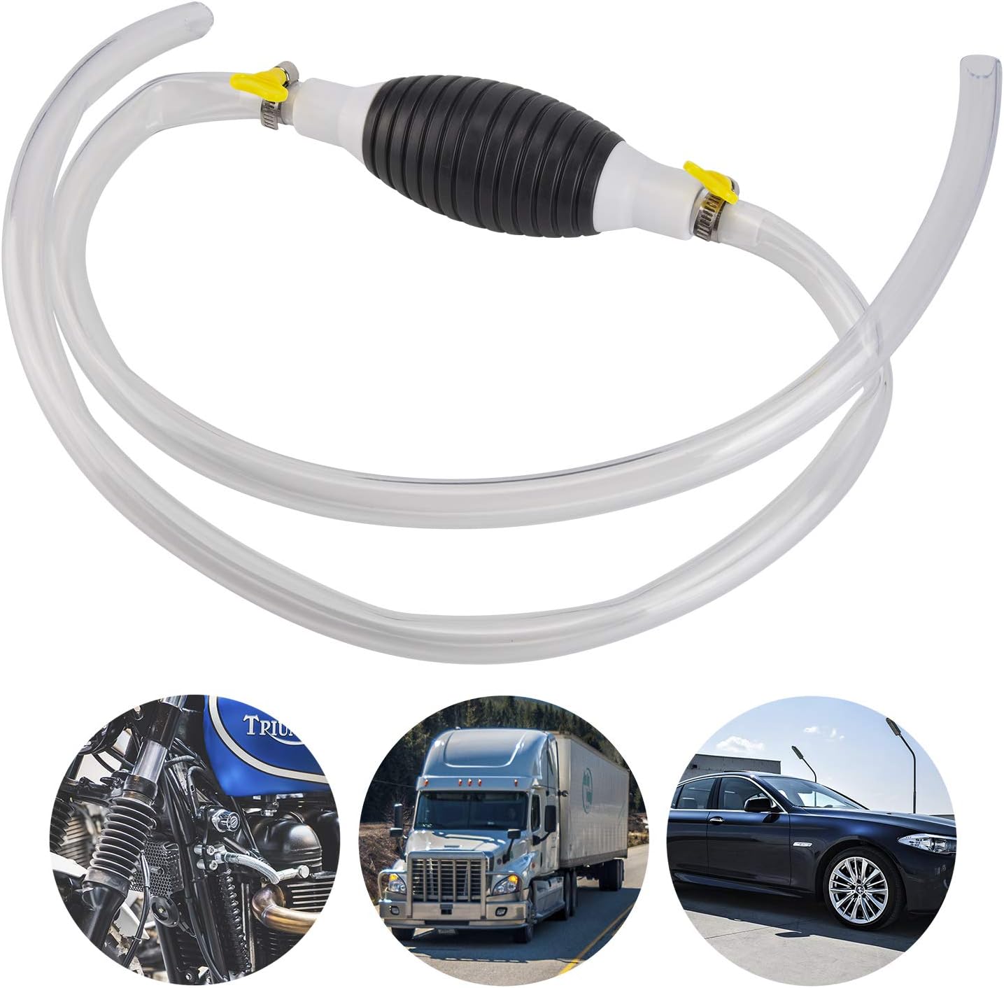 LUTER Gasoline Siphon Hose Siphon Hand Pump for Gasoline Oil Liquid