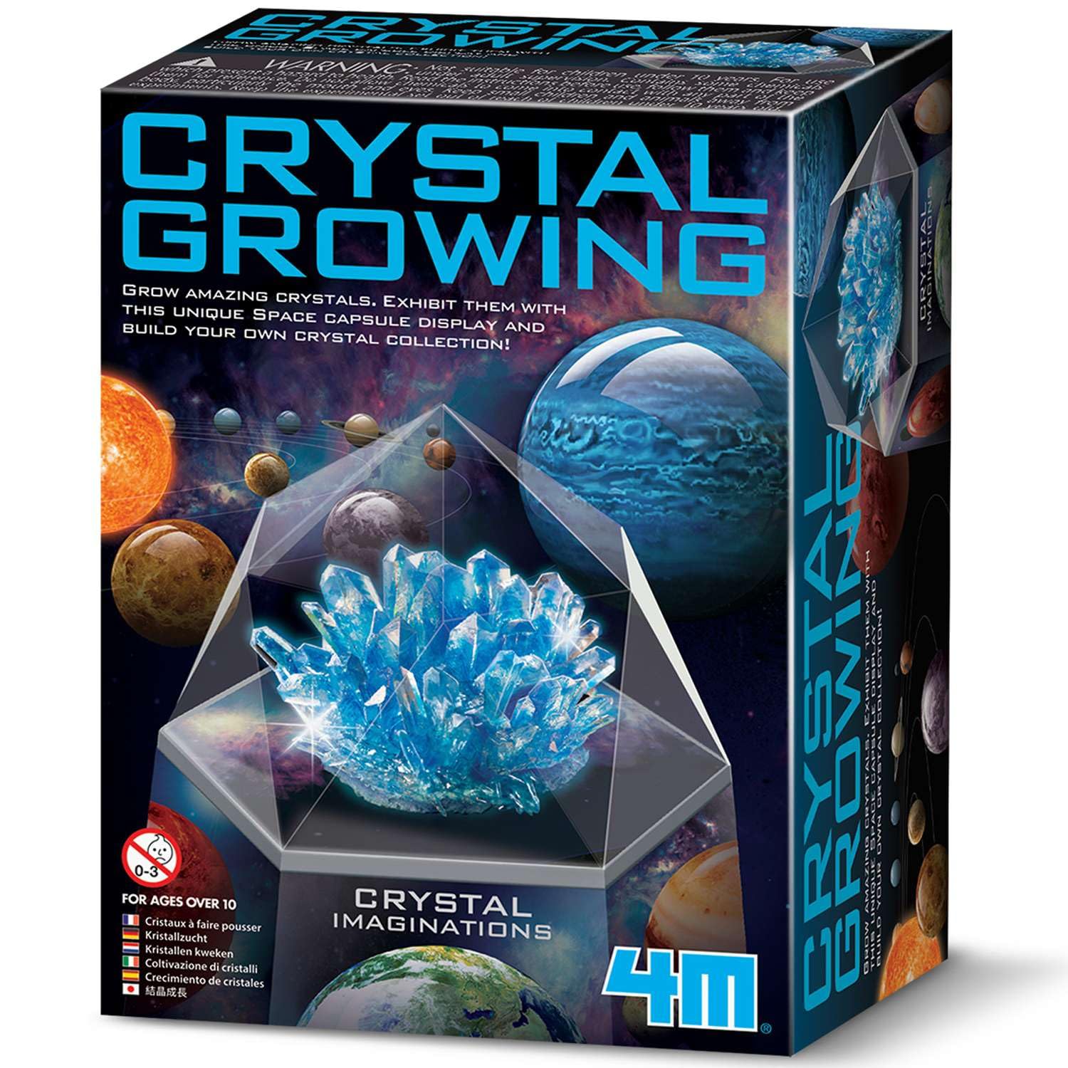 4M Crystal Growing Kit - Blue | Crystal Imaginations STEM Science Experiment Set for Kids Age 10+ | Grow Your Own Crystals with Space Display Case | Educational Chemistry Lab Gift for Boys & Girls