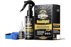 toretark Headlight Restoration Kit, Professional Car Headlights Cleaner with Protective Agent, Light Output and Beam Pattern Restored