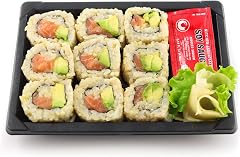 Genji Sushi, Salmon Avacado Roll Brown Rice, 8 Ounce