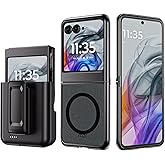 for Motorola Razr 2025 Case,Razr 2024 Case with 4400mah Battery Belt Clip Holster Razr 2025 Charging Phone Case (for Razr 2024/2025)