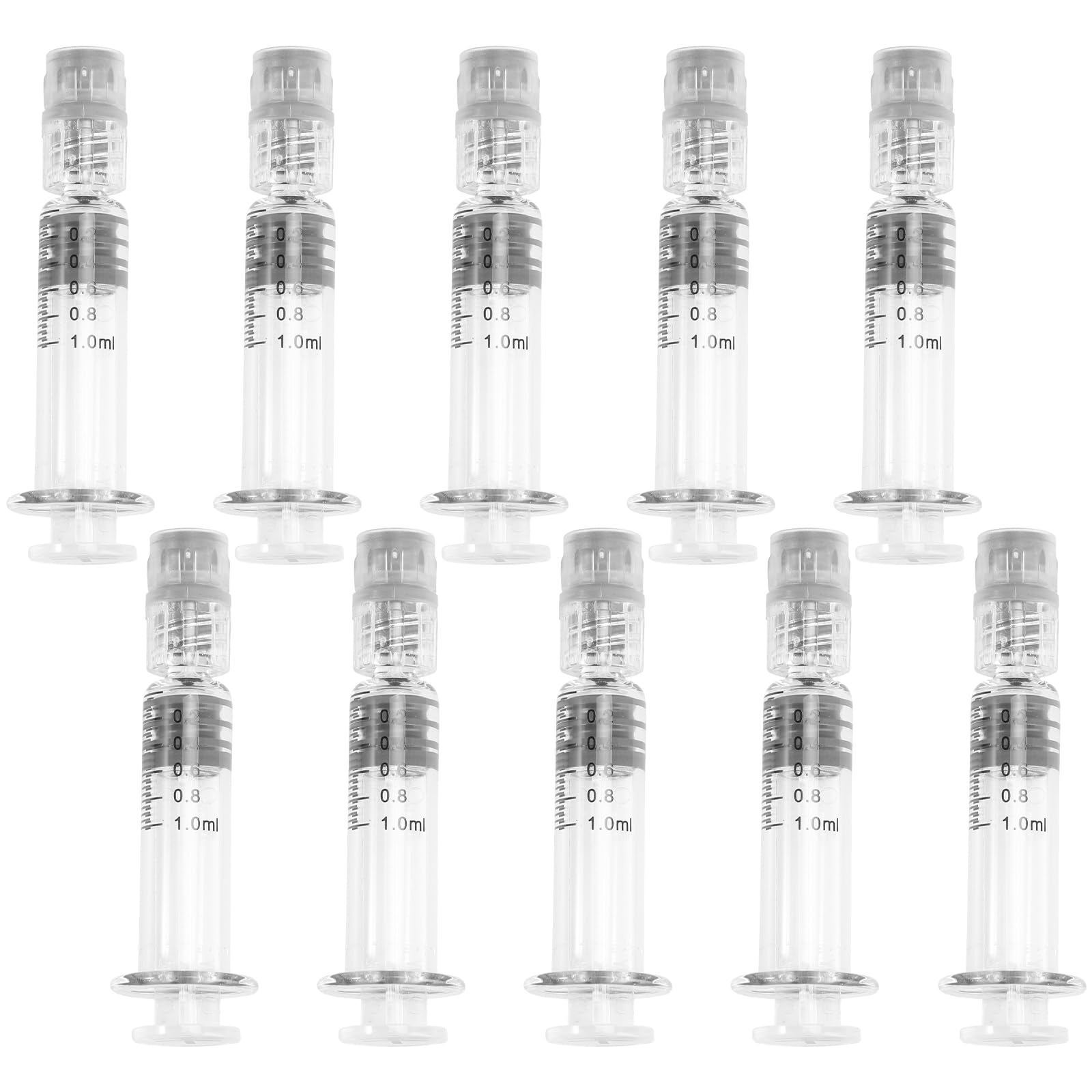 Healifty 10-Pack 1Ml Disposable Glass Syringes with Luer Lock for Precise Measuring and Dispensing of Essential Oils Perfume Ink Lubricants