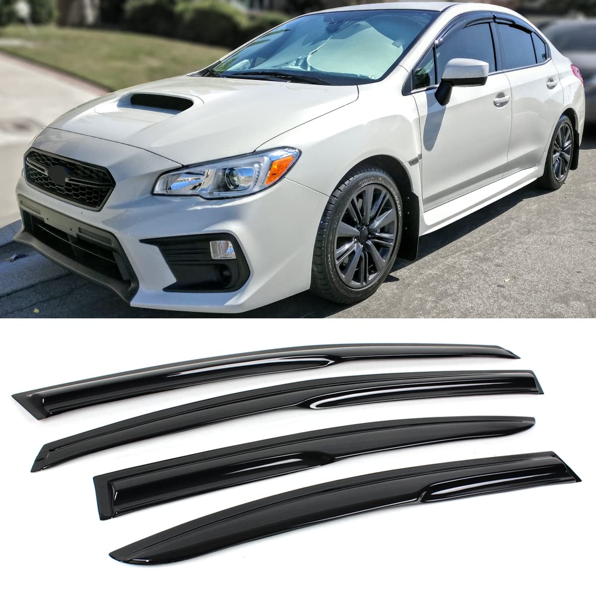 3D Wavy Style Window Visor Rain Guard Deflector