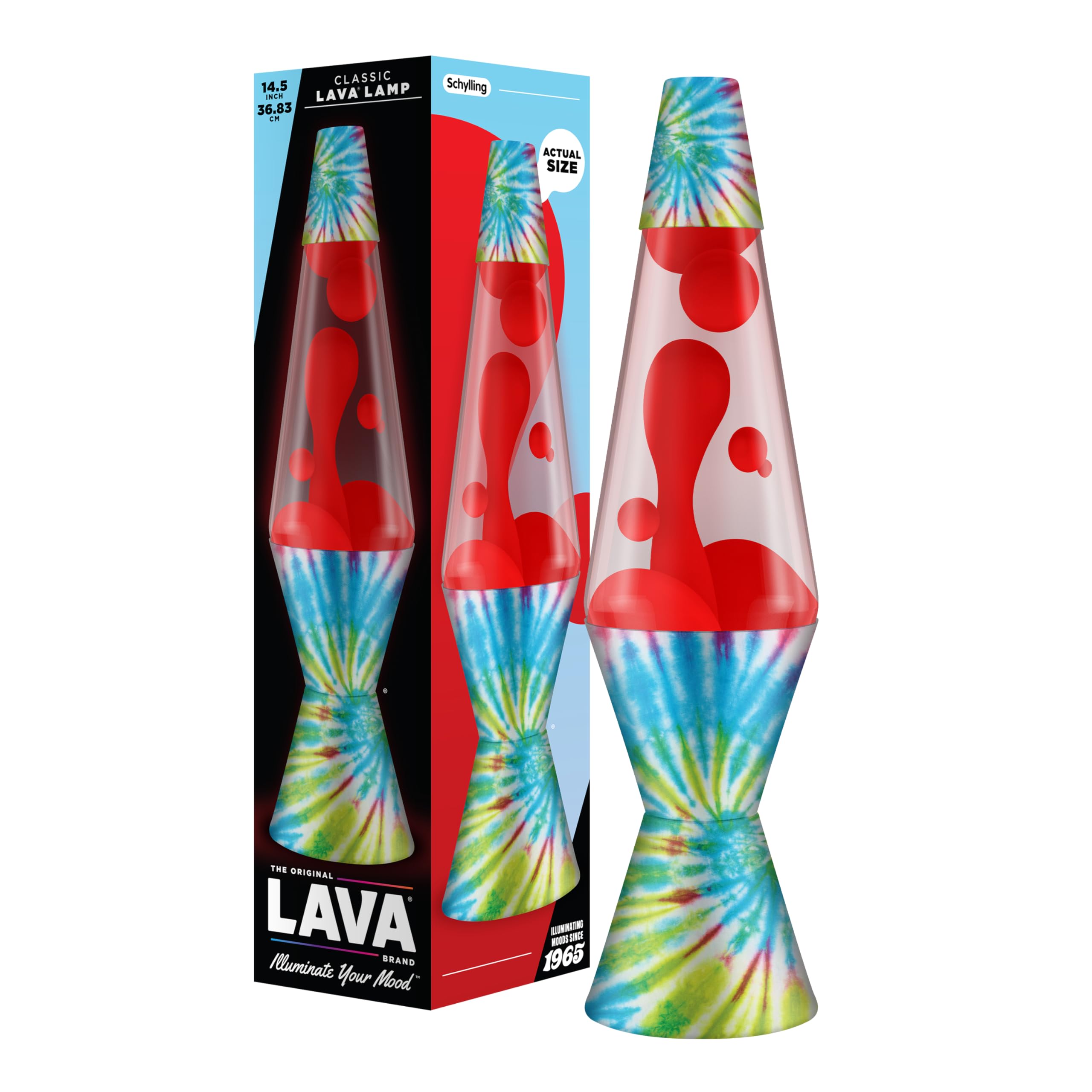 Lava Lamp 2488, Green Wax, Blue Liquid, Decorative Base and Cap, Original 14.5 inch LAVA Motion Lamp to Illuminate Your Mood