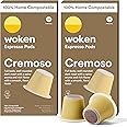 WOKEN COFFEE Compostable Nespresso Pods - Cremoso Dark Roast Italian Espresso Coffee Capsules Compatible With Nespresso Coffee Machine (20 Pod Count, 2 Boxes)