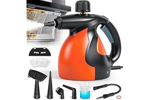 Sinbyuer Handheld Steam Cleaner for Home, Pressurized Multi-surface Natural Steam Cleaner with 11pcs Accessories & Dual-safety Lock, Multi-Purpose Cleaning Steamer for Upholstery, Window, Grout, Car