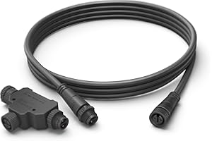 Philips Hue Outdoor 8-Foot Cable and T Connector - Connect Your Hue Outdoor Low Voltage Lights - 1 Pack - Requires Hue Bridge - Weatherproof
