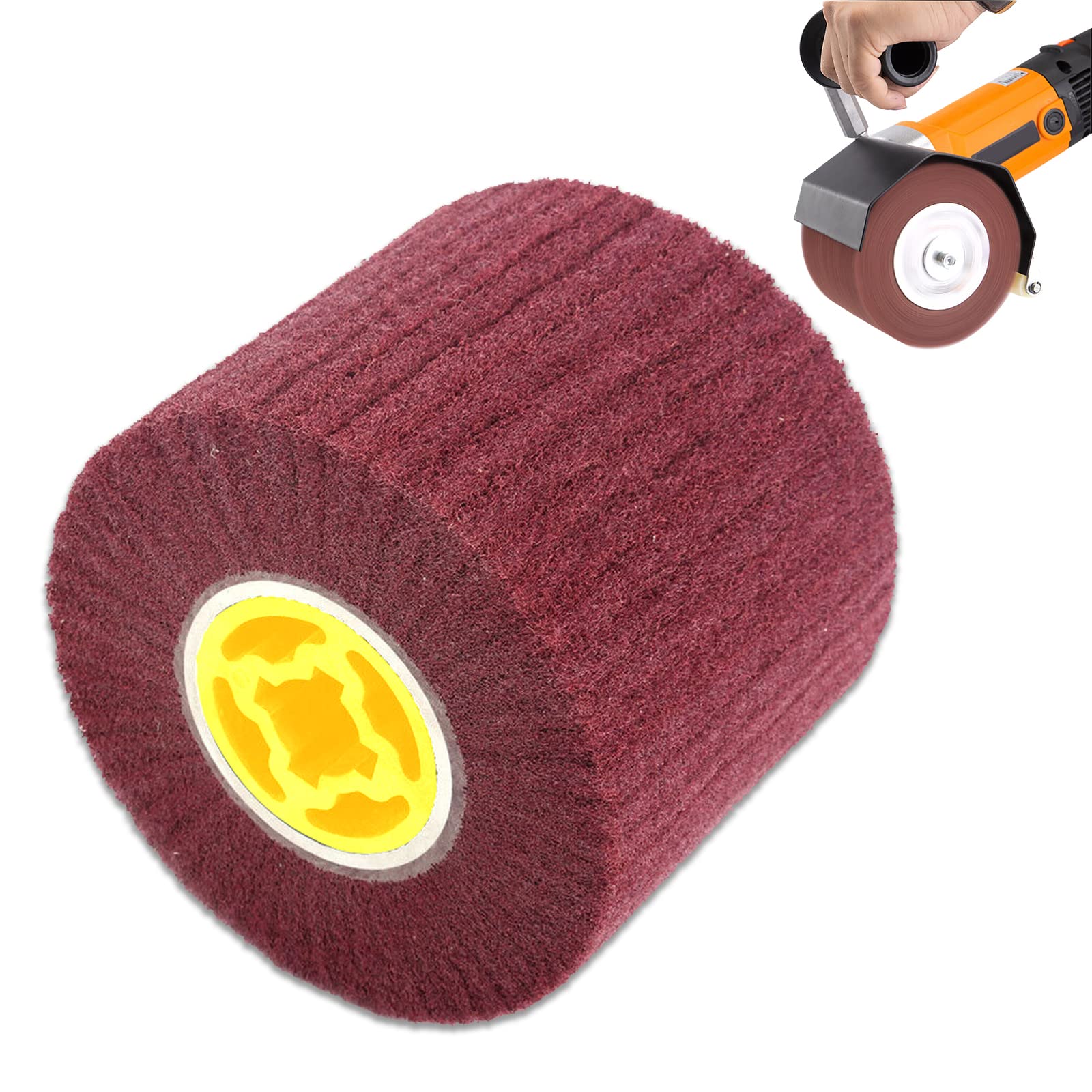 YOYIAG 60 Grit Wire Draw Wheel Brush Polishing Sanding Roller Sanding Machine for Wood Brushes Machine Satin Machine