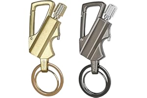 YUSUD 2 Pack Permanent Match Infinity Lighter with Multitool Keychain Bottle Opener, Reusable Waterproof Match Strike Anywhere, Forever Flint Fire Starter for Outdoor Survival, for Men