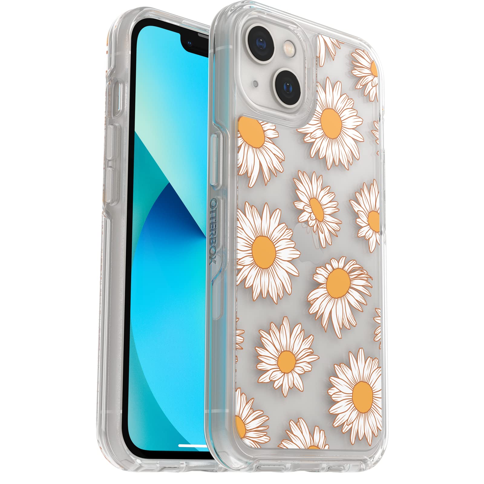 OtterBox iPhone 13 (ONLY) Symmetry Series Case - Vintage Daisy, Ultra-Sleek, Wireless Charging Compatible, Raised Edges Protect Camera & Screen
