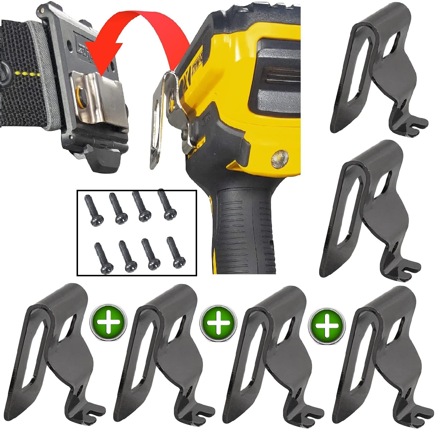 Photo 1 of Drill Clip Hooks, Belt Clip, Belt Clip Hooks, Drill Holster for Belt, Drill Holder for Impact Driver, Tape Measuring Holder. (Pack 6, with 1 Drill Holster)
