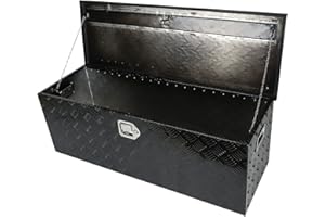 Aikosin 44 Inch Aluminum Black Plated Truck Tool Box Pickup Truck Bed Storage, Waterproof Underbody Box with Lock and Key for RVs, ATVs, Trailer & Truck (44"x15"x*15")