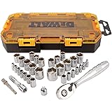 DEWALT Socket Set, 3/8-Inch Drive, SAE/Metric, 34-Piece (DWMT73804)