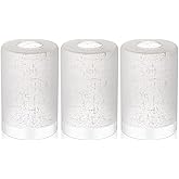 Teenyyou 3 Pack White Linen Frosted Glass Lamp Shade 1-5/8" (1.65") Fitter | Lamp Shade Cover for Pendant Light Fixtures, 4"w x 6"h, Cozy Soft Anti Glare Eye Care, Lamp Globe for Chandelier Wall Sconce