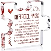 Thank You Gifts Difference Maker Gifts for Leader Boss Staff Employee Best Mom Mentor Coach Manager Coworker Teacher Appreciation Quote Birthday Gift Irregular Acrylic Decorative Table Sign