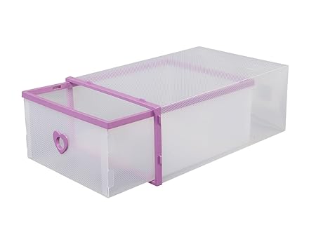 Smilun Clear Stacking Closet Storage Box Clear Foldable Plastic