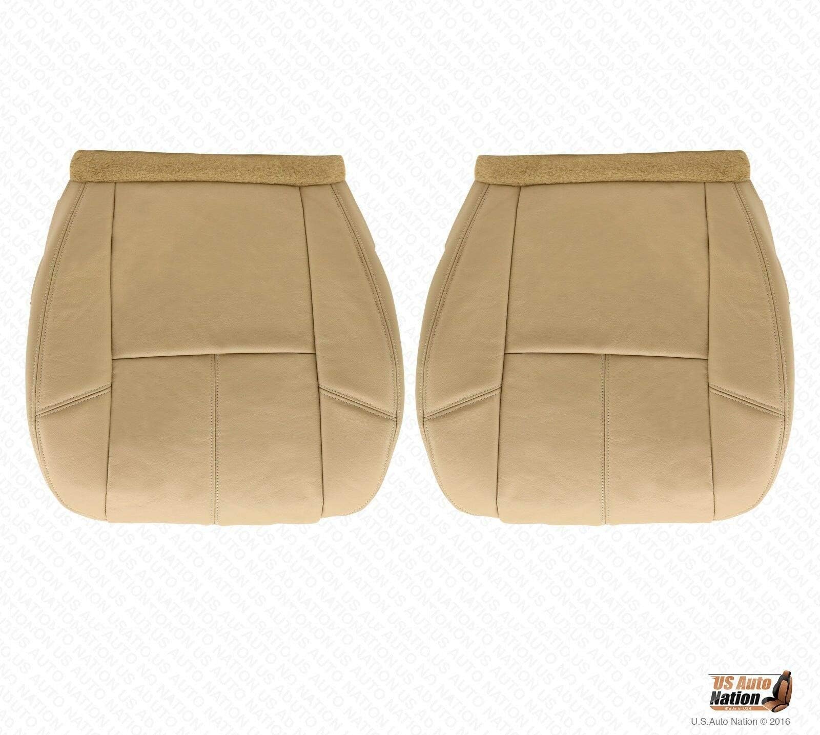 US Auto Nation Chevy Tahoe LT LS Z71 Driver & Passenger Bottom Leather Seat Cover Tan