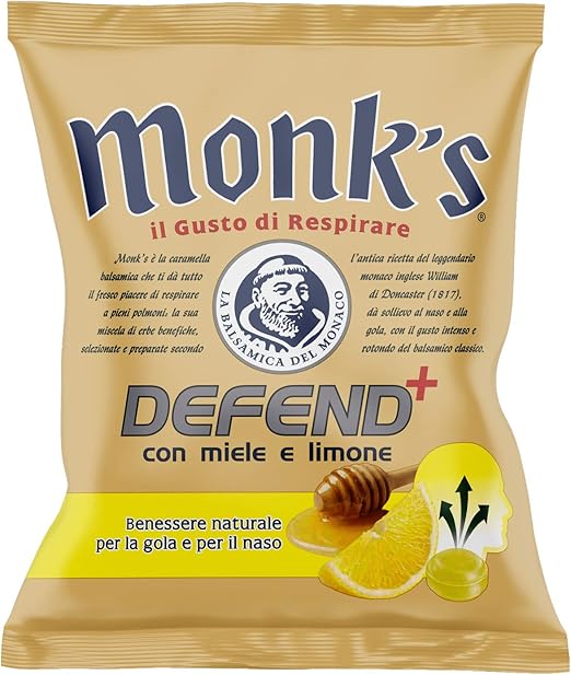 Monk S Defend Balsamic Candy With Honey And Lemon Refresh Sacket 46g Amazon Co Uk Grocery
