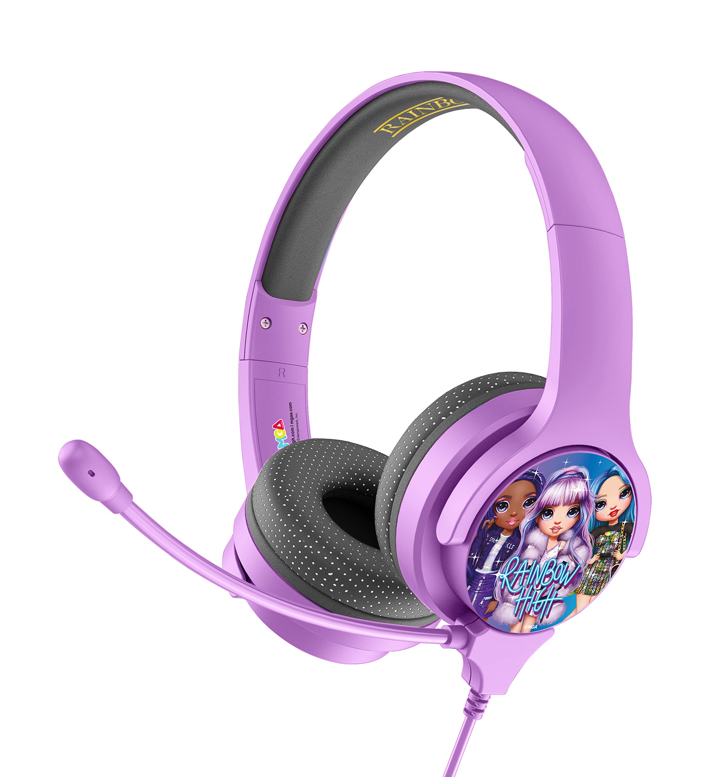 OTL Technologies RH0926 Rainbow High Interactive Wired Study Headphones with Detachable Mic