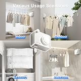 Mustorn Retractable Washing Line Outdoor 4.2 m Wall Mounted White view 5