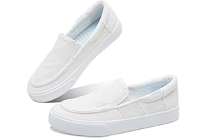 Obtaom Slip On Shoes Canvas Slip On Sneakers Comfy Arch Support Flats Casual Canvas Fashion Sneaker